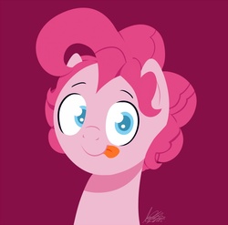 Size: 786x778 | Tagged: safe, artist:nolycs, pinkie pie, earth pony, pony, g4, bubble berry, bust, lineless, looking at you, male, portrait, rule 63, simple background, solo, stallion, tongue out