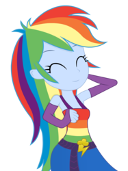 Size: 1042x1396 | Tagged: safe, artist:negasun, rainbow dash, equestria girls, g4, fall formal outfits, female, simple background, sleeveless, solo, transparent background