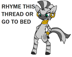 Size: 574x458 | Tagged: safe, artist:vinny van yiffy, zecora, zebra, g4, bipedal, female, grin, simple background, smiling, solo, white background