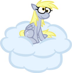 Size: 1024x1035 | Tagged: safe, derpy hooves, pegasus, pony, g4, cloud, female, mare, muffin, solo, teasie, teasle