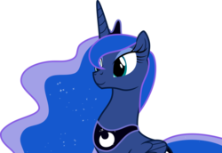 Size: 1077x742 | Tagged: safe, artist:mactavish1996, princess luna, alicorn, pony, g4, female, horn, mare, simple background, smiling, solo, transparent background, vector, wings