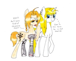 Size: 4174x3330 | Tagged: safe, artist:speedfeather, crossover, edward elric, fullmetal alchemist, ponified, winry rockbell