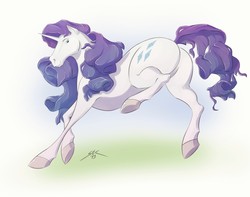 Size: 1278x1009 | Tagged: safe, artist:spotty the cheetah, rarity, horse, g4, butt, female, hoers, hooves, lifted leg, plot, realistic, solo