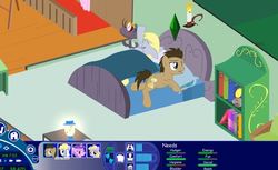 Size: 738x451 | Tagged: safe, artist:yudhaikeledai, amethyst star, derpy hooves, dinky hooves, doctor whooves, sparkler, time turner, pegasus, pony, g4, female, male, mare, parody, stallion, the ponies, the sims, youtube
