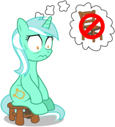 Size: 5439x6000 | Tagged: safe, artist:masem, idw, lyra heartstrings, friendship is magic #9, g4, absurd resolution, chair, female, scene interpretation, simple background, sitting, solo, stool, thought bubble, transparent background