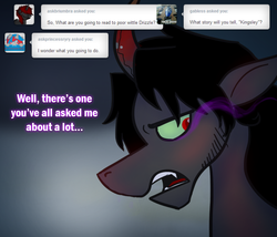 Size: 700x600 | Tagged: safe, artist:wiggles, king sombra, ask king sombra, g4, ask, dialogue, male, solo, text, tumblr