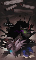 Size: 910x1500 | Tagged: safe, artist:wiggles, king sombra, princess luna, oc, alicorn, pony, umbrum, ask king sombra, g4, alicorn oc, ask, flashback, princess, tumblr