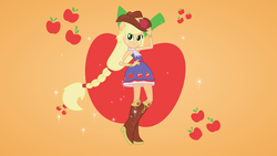 Size: 3840x2160 | Tagged: safe, artist:fangz17, applejack, equestria girls, g4, my little pony equestria girls, .svg available, fall formal outfits, female, harmonic transformation, ponied up, solo, vector, wallpaper