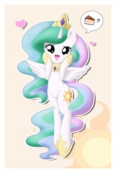 Size: 800x1200 | Tagged: safe, artist:jdan-s, princess celestia, g4, cake, cakelestia, cute, cutelestia, female, solo