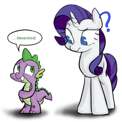 Size: 637x637 | Tagged: safe, artist:kimgoma, rarity, spike, g4, ask, ask-rarity-kor, tumblr