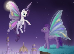 Size: 2700x2000 | Tagged: safe, artist:llotje, rarity, oc, oc:kydose, g4, butterfly wings, canon x oc, raridose