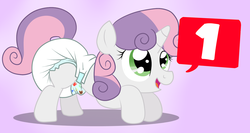 Size: 1280x683 | Tagged: safe, artist:fillyscoots42, sweetie belle, g4, crinklebelle, cute, diaper, diasweetes, female, non-baby in diaper, poofy diaper, solo