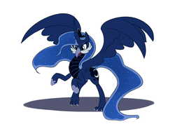 Size: 1414x1116 | Tagged: safe, artist:celerypony, princess luna, hippogriff, g4, female, hippogriffied, solo, species swap, wat