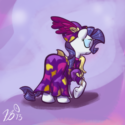 Size: 750x750 | Tagged: safe, artist:flavinbagel, rarity, pony, unicorn, g4, clothes, dress, eyes closed, facing away, female, solo