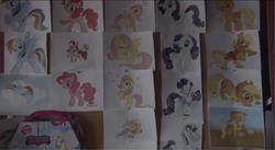 Size: 1920x1053 | Tagged: safe, applejack, fluttershy, pinkie pie, princess celestia, rainbow dash, rarity, g4, bridle