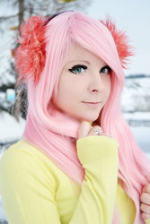 Size: 1024x1536 | Tagged: safe, artist:ciel-jaejay, fluttershy, human, g4, clothes, cosplay, irl, irl human, photo, solo, sweater, sweatershy