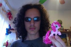 Size: 1080x720 | Tagged: safe, pinkie pie, g4, brony, elmo, glasses, irl, male, mcdonald's happy meal toys, photo, spider-man, toy