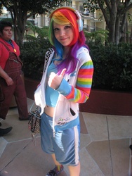 Size: 675x900 | Tagged: safe, rainbow dash, human, g4, cosplay, irl, irl human, photo, wreck-it ralph