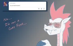 Size: 1280x810 | Tagged: safe, artist:dmann892, fizzle, dragon, ask closet fizzle, g4, glasses, hipster glasses, male, solo, teenaged dragon, tumblr