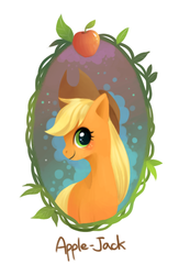 Size: 500x768 | Tagged: safe, artist:fffiesta, applejack, g4, apple, bust, female, portrait, solo