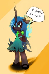 Size: 2450x3650 | Tagged: safe, artist:carligercarl, queen chrysalis, changeling, changeling queen, anthro, g4, female, mary janes, prom, solo