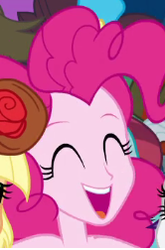 Size: 166x252 | Tagged: safe, pinkie pie, equestria girls, g4, my little pony equestria girls, female, laughing, screencao, solo