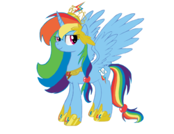 Size: 2196x1692 | Tagged: safe, artist:horsefan999, rainbow dash, alicorn, pony, g4, alicornified, female, mare, race swap, rainbowcorn, simple background, solo, spread wings, transparent background, wings