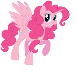 Size: 1828x1688 | Tagged: safe, artist:horsefan999, pinkie pie, alicorn, pony, g4, alicornified, female, pinkiecorn, race swap, simple background, solo, transparent background, xk-class end-of-the-world scenario