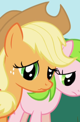 Size: 554x846 | Tagged: safe, applejack, g4, sad, scrunchy face, unhapplejack