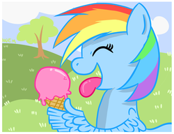 Size: 1300x1000 | Tagged: safe, artist:rawritron, rainbow dash, g4, female, ice cream, solo, wing hands