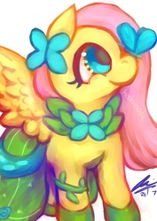 Size: 496x701 | Tagged: safe, artist:scarlet-songstress, fluttershy, g4, clothes, dress, female, gala dress, solo