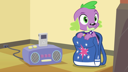 Size: 1920x1080 | Tagged: safe, screencap, spike, dog, equestria girls, g4, my little pony equestria girls, backpack, male, paws, solo, spike the dog