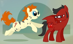Size: 820x500 | Tagged: safe, conrad achenleck, crossover, glasses, hanna falk cross, hanna is not a boy's name, ponified