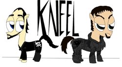 Size: 1024x570 | Tagged: safe, clothes, duo, full body, general zod, ponified, side view, simple background, white background