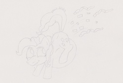 Size: 727x492 | Tagged: safe, artist:theimmortalwolf, pinkie pie, g4, confetti, pregnant