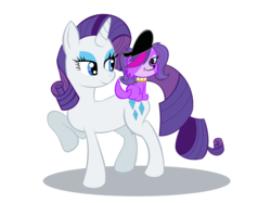 Size: 1024x765 | Tagged: safe, artist:xrainbowicecreamx, rarity, pony, unicorn, g4, crossover, duo, female, littlest pet shop, mare, simple background, transparent background, zoe trent