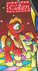 Size: 294x547 | Tagged: safe, artist:andy price, idw, big macintosh, sweetcream scoops, earth pony, pony, g4, bedroom eyes, big scoops, cider, male, stallion, straight