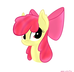 Size: 2900x2800 | Tagged: safe, artist:wonder-waffle, apple bloom, earth pony, pony, g4, female, portrait, smiling, solo