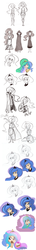 Size: 800x5600 | Tagged: safe, artist:ric-m, princess celestia, princess luna, human, g4, cakelestia, humanized, sketch dump