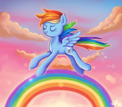 Size: 1600x1407 | Tagged: safe, artist:trefleix, rainbow dash, g4, female, rainbow, solo