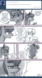 Size: 550x1013 | Tagged: safe, artist:johnjoseco, derpy hooves, princess luna, alicorn, pony, ask princess molestia, gamer luna, g4, ask, comic, muffin, the last of us, tumblr, video game