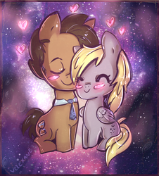 Size: 546x603 | Tagged: safe, artist:velexane, derpy hooves, doctor whooves, time turner, pegasus, pony, g4, cute, derpabetes, doctorbetes, female, male, mare, ship:doctorderpy, shipping, straight