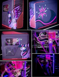 Size: 1455x1908 | Tagged: safe, artist:tao-mell, twilight sparkle, alicorn, pony, g4, case mod, computer, female, mare, photo, twilight sparkle (alicorn)