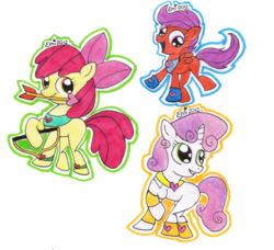 Size: 936x854 | Tagged: safe, artist:pinky1babe, apple bloom, scootaloo, sweetie belle, g4, arrow, cupid, heart arrow