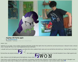 Size: 967x772 | Tagged: safe, artist:metalgriffen69, rarity, human, g4, deviantart, irl, irl human, photo, ponies in real life, text