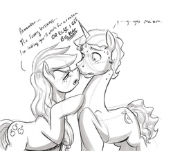 Size: 6251x5471 | Tagged: safe, artist:moostargazer, applejack, flim, g4, absurd resolution, dialogue, grayscale, monochrome