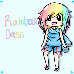 Size: 550x550 | Tagged: safe, artist:babyunicornmagic, rainbow dash, human, g4, chibi, female, humanized, solo