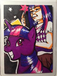 Size: 774x1032 | Tagged: dead source, safe, artist:around-my-world, twilight sparkle, human, g4, glasses, human ponidox, humanized