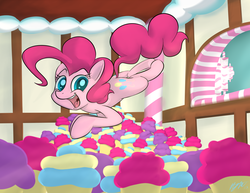 Size: 1650x1275 | Tagged: safe, artist:loosepopcorn, pinkie pie, g4, balloonbutt, butt, cupcake, female, plot, plunge, solo