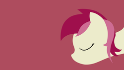 Size: 1600x900 | Tagged: safe, artist:boa52, roseluck, earth pony, pony, g4, eyes closed, female, minimalist, simple background, solo, wallpaper